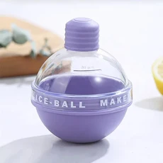 燈泡造型 冰球製冰模具 紫6cm, 1入, 紫