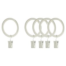 TRENY 窗簾夾子掛勾環-白-5入, 1入