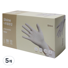 Shine 니트릴 장갑 100p, 화이트, 대(L), 5개