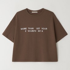 女款金屬字母T恤 LCFDPTS07, 1個, 棕色