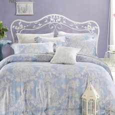 LoveCity 寢城之戀 台灣製 吸濕排汗萊賽爾天絲 兩用被床包組(愛的華爾曼/雙人5尺), 1入, 雙人