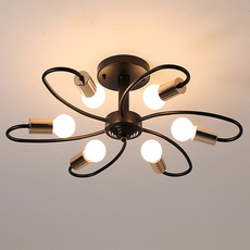 北歐工業風半吸頂燈六燈, KC2002-75