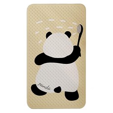 Mega 浴室可愛動物吸盤淋浴防滑墊, 奶茶色 + 熊貓, 1入