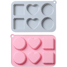 6格矽膠造型模具 2入, 1套, 藍色, 粉色
