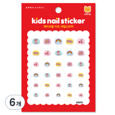 에이프릴네일 키즈 네일 스티커, A001K, 6개