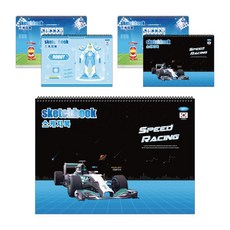 PENPIA 男童印花素描本 5入 隨機出貨, 345*250mm, 18張