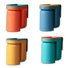 Munggeul 免鑽孔牙刷架 4件組, 混合色, 1套