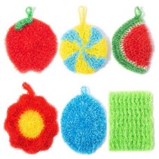 아크릴 수세미 꽃순이, 6개, 1개입