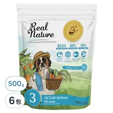REAL POWER 瑞威 全齡犬乾飼料 3號 海洋魚貝, 含深海魚油, 水解卵磷脂, 幫助毛髮柔順亮麗, 500g, 6包