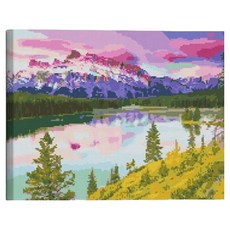 아트조이 DIY 보석 십자수 캔버스형 50 x 40 cm, 로키산맥풍경, 1세트