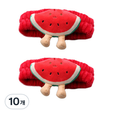스위스녹스 동물 캐릭터 세안용 헤어밴드, 워터멜론, 10개