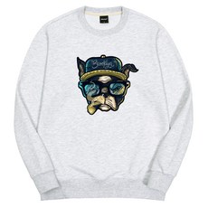okstar 男女通用 Smoking Dog 特殊雙面大學T 9SSP003