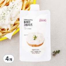 끌레베르 간편하게 짜먹는 플레인 크림치즈, 200g, 1개입, 4개