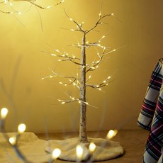 DAEHAN LED白樺樹聖誕樹裝飾室內模型氣氛燈 60cm + 樹裙 S 套組 DHTR-LED, 白色