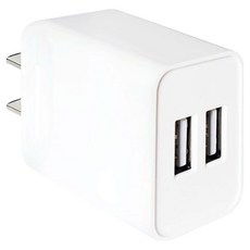 Dr.AV 聖岡科技 2.4A USB極速充電器 12W 雙USB充電插頭, iPhone, Android, 白色, 1個