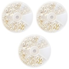 弧形珍珠美甲鑽飾套組 KN-S2033, 珍珠珠光, 3個