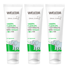 WELEDA 薇蕾德 1450 高含氟兒童牙膏, 3個, 50g