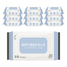 Home&Me 掀蓋式濕拖把清潔布 30入, 10個