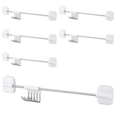 KM 磁力五連勾不銹鋼掛勾, 強大磁力, 超長橫桿, 靈活滑動, 6157, 6個