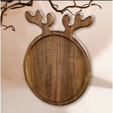 유자마켓 뿔모양 다용도 나무쟁반, 오크우드, 1개