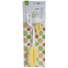 vivibaby 泡棉奶瓶刷, 黃色, 1個