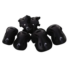 헤드 보호대 H8PK06 무릎 2p + 팔꿈치 2p + 손목 2p, 블랙, 1세트