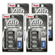 Pentel 飛龍文具 Ain 高分子橡皮擦 5入組, 4套, 混合顏色