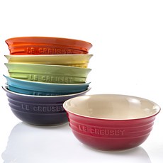 LE CREUSET 彩虹麥片碗6件組 500ml, 紅色/橙色/Soleil/棕褐色/加勒比海藍/黑醋栗, 1套
