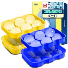 AKei. 生活Highball矽膠製冰盒2種 + 漏斗2p套組, 1套, 藍色夏威夷