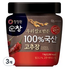 청정원순창 우리쌀로 만든 100% 국산 고추장, 1kg, 3개