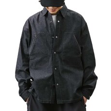 BOHRHOO Early Spring Denim 單寧長袖襯衫 黑 XL