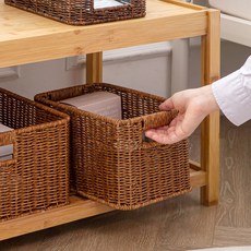 House Recipe PP藤製長方形籃子M, 棕色, 1個