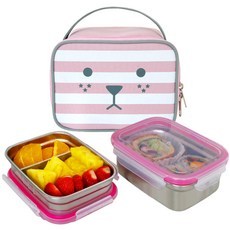 Lollimon 雙ㅅㅡㅔㄴ方形ㅗㅅㅣㄹㄱㄱ 2層+o o o t o + bag, 1組, 粉色