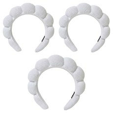 큐세라 구름 머리띠 세안 밴드 헤어 액세서리, 3개, 화이트