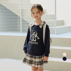 OWLEYBARN 女童健康風格紋上下套裝裙組