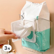 Living Home Detail 黏貼式濕紙巾蓋收納盒 LHD-058, 3個, 透明