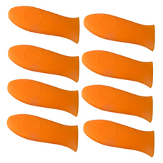 廚房鍋具平底鍋矽膠防燙手柄 3, 橘色, 8個