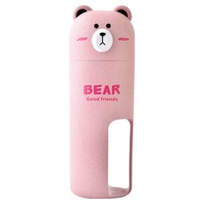 더자카 파스텔 곰돌이 칫솔 케이스, 핑크, 1개