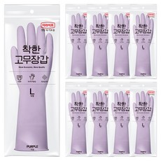 롯데이라이프 착한 고무장갑, 퍼플, 대(L), 9세트
