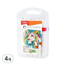 델리 다용도 고급펜촉 워터프루프 아크릴마카, 4개, 12색