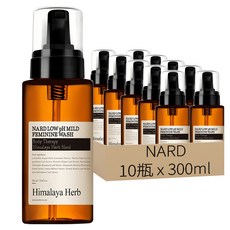 NARD 女性私密處溫和清潔露 多種植物和中藥材配方 清爽保濕, 300ml, 10瓶