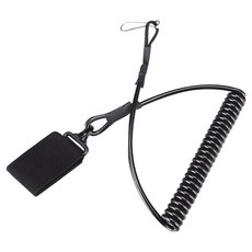 捷華 戰術彈簧扣繩-黑色 方便快速連接裝備 適用於登山、攀岩等多種戶外活動, 1入, 長約45cm(未延展)、織帶17.6*3.6cm