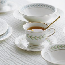 BELLE design Laurel 咖啡杯 165ml + 杯盤組, 綠色, 1套