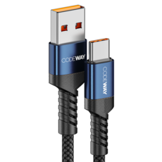 CODEWAY USB-A-USB-C針高速傳輸充電線, 藍色, 3m, 1條