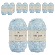 brandyarn Bubble Queen系列 菜瓜布線 90g, 淺藍色, 12捲
