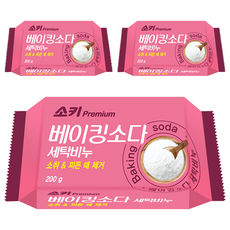 소키 베이킹 소다 세탁비누, 200g, 3개