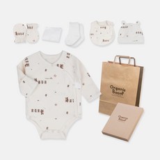 Organic Boom 熊家族四季按扣包屁衣+帽子+圍兜+手套+襪子+手帕+購物袋+盒子組