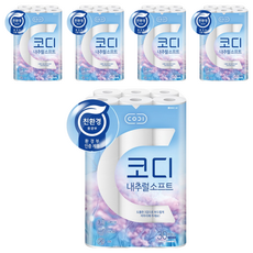 코디 내추럴소프트 3겹 롤화장지, 27m, 30롤, 5개