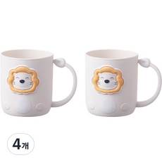 The Jaka 彩色獅子漱口杯 FREE, 白色, 4個