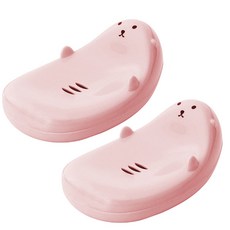 Block Mart 肥皂盒 浴室肥皂架, 粉紅色, 2個